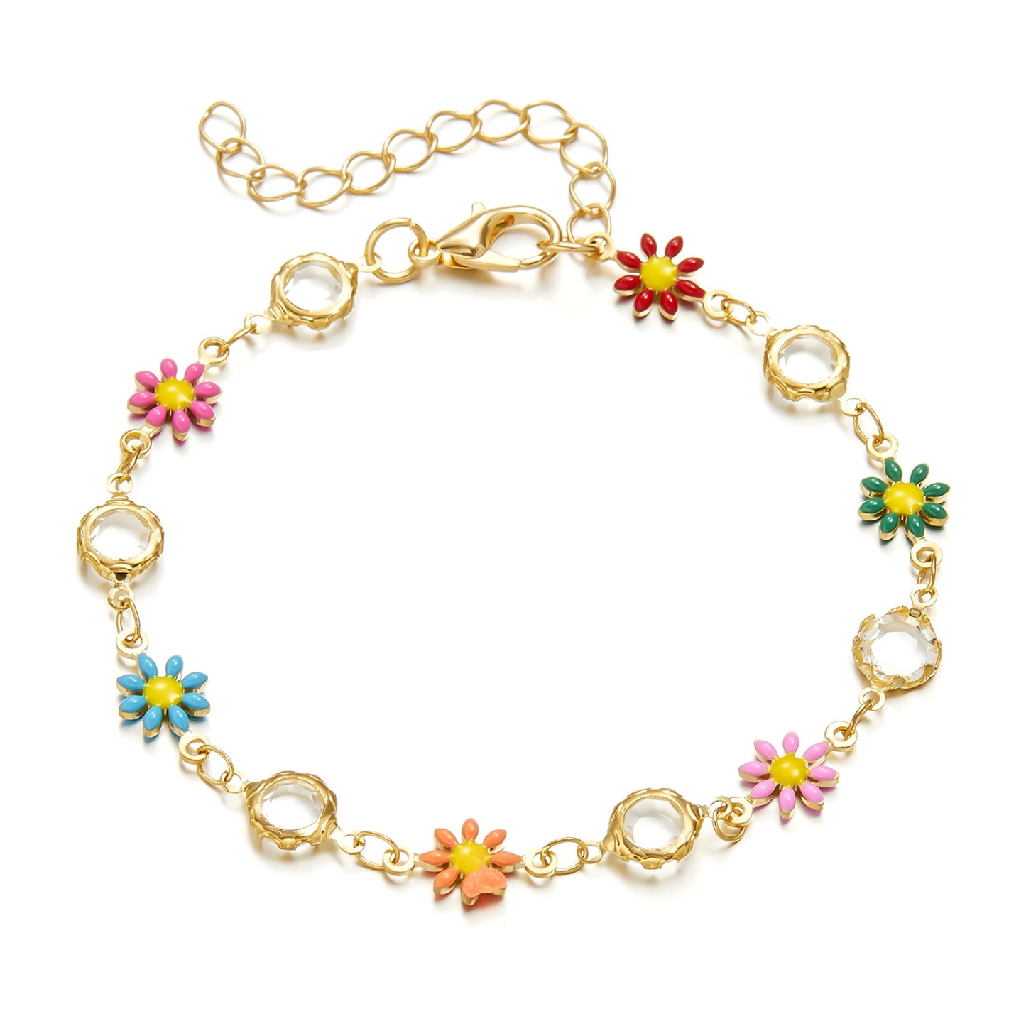 Colorful Oil Little Daisy Flower Fashion Bracelets
