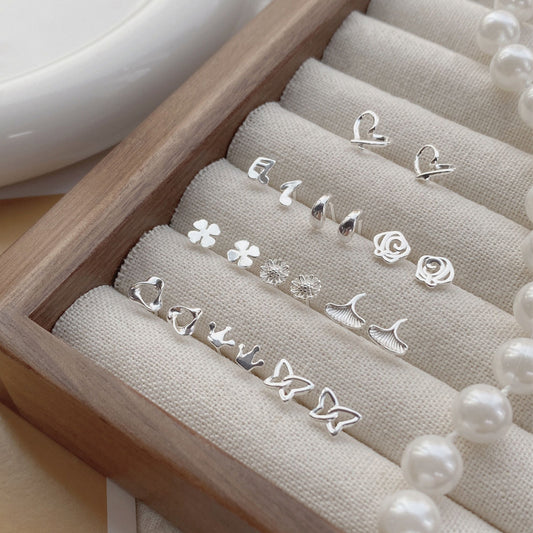 Women's For Simple Compact Love Heart Niche High Earrings