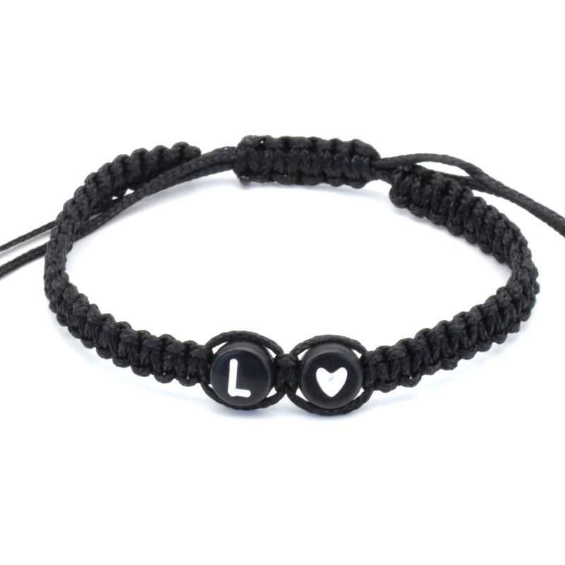English Letters Love Heart Woven Friendship Bracelets