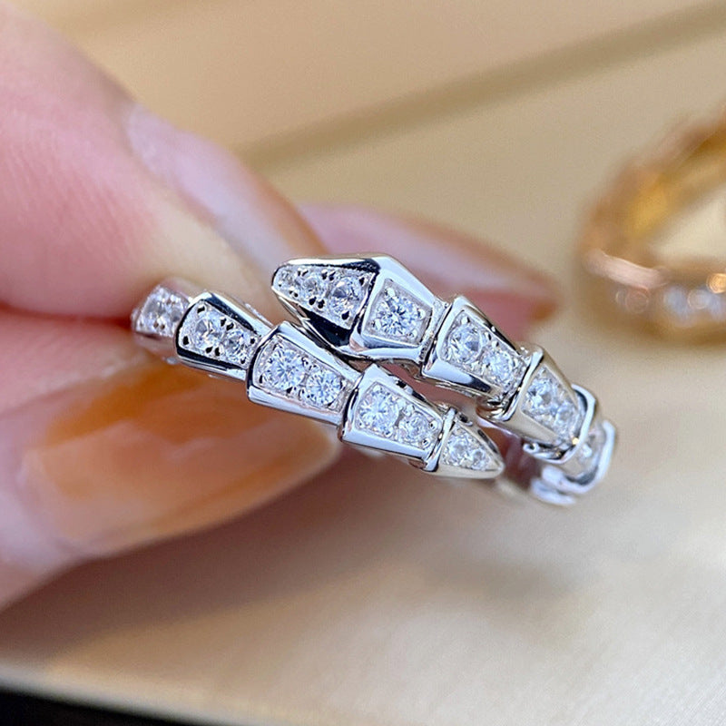 Style Imitation Sier Snake Bone Full Open Rings