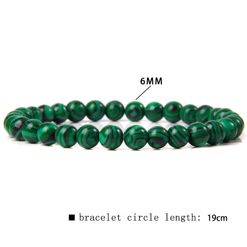 Women's & Men's Single Circle Beaded Natural Agate Stone Bracelets