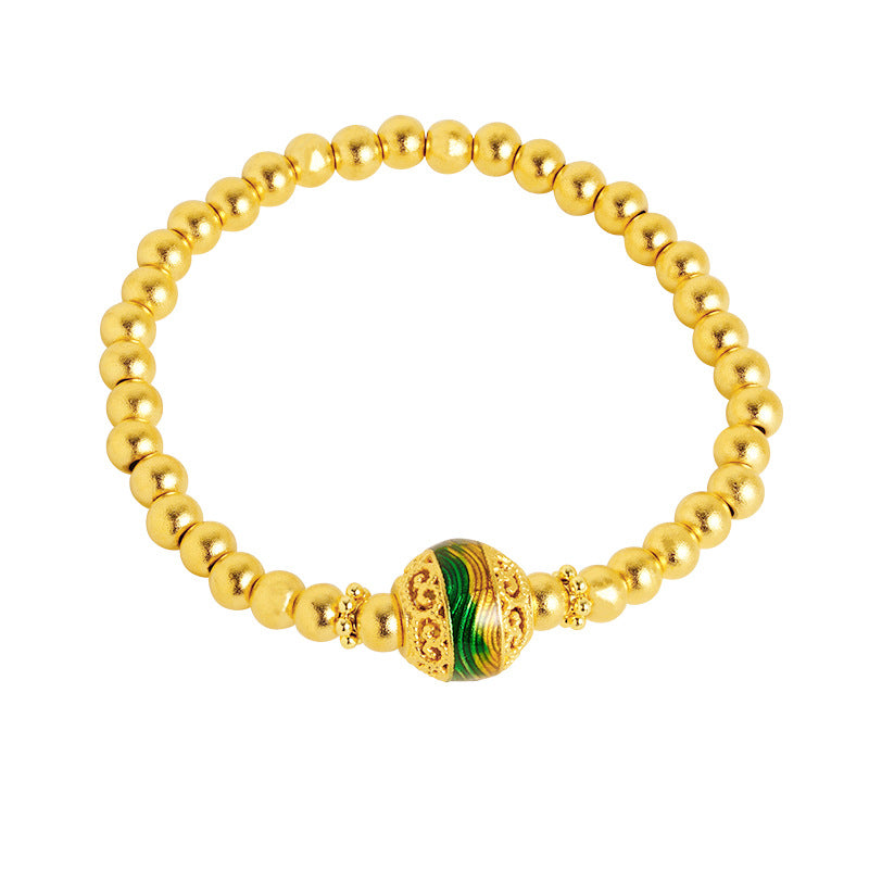 Women's Style Alluvial Gold Enamel Landscape National Bracelets