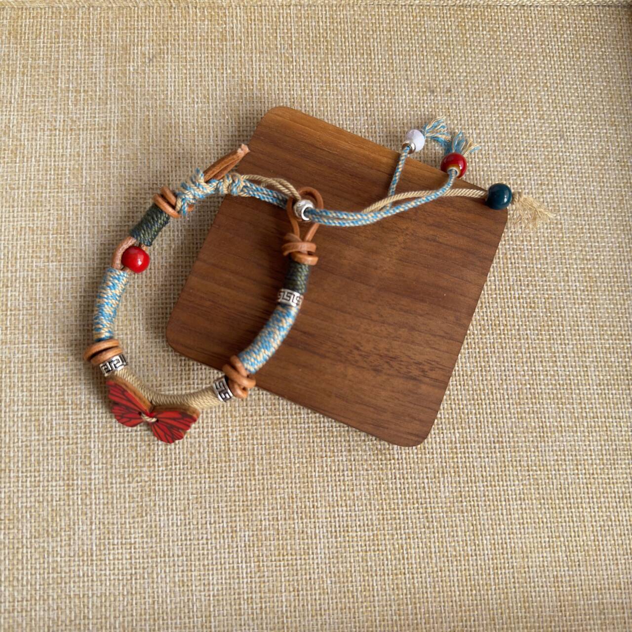 Ceramic Beaded Braided Rope Ethnic Style Bracelets