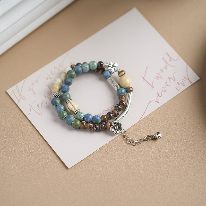 Women's Ceramic Ornament High-grade Hand-woven Chinese Bracelets