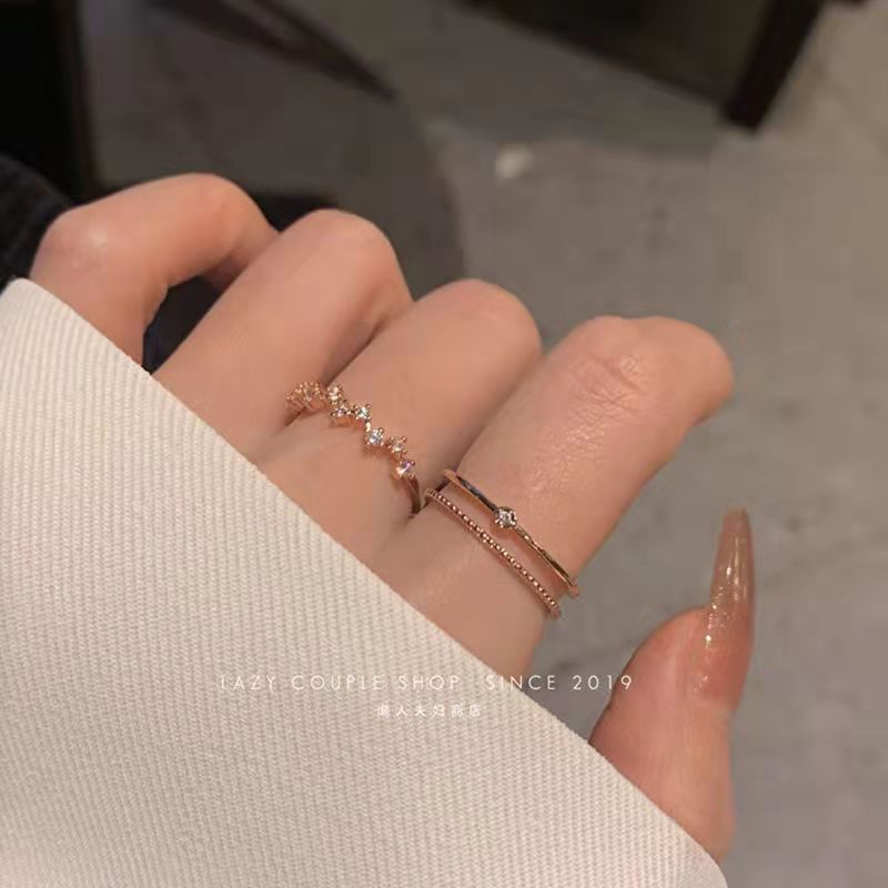 Women's Super White Rose Gold Plated Light Rings