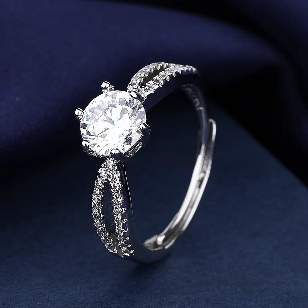 Live Broadcast Sier Moissanite Female Karat Rings