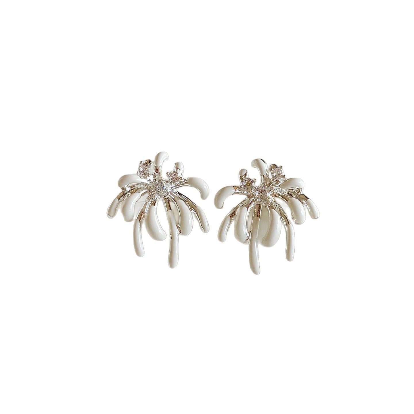 Women's White Enamel Fireworks For High-grade Delicate Minority Earrings