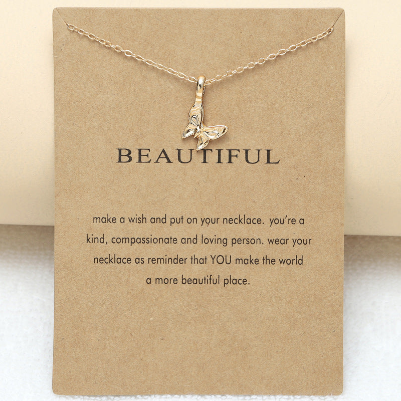 New Butterfly Creative Card Clavicle Chain Necklaces