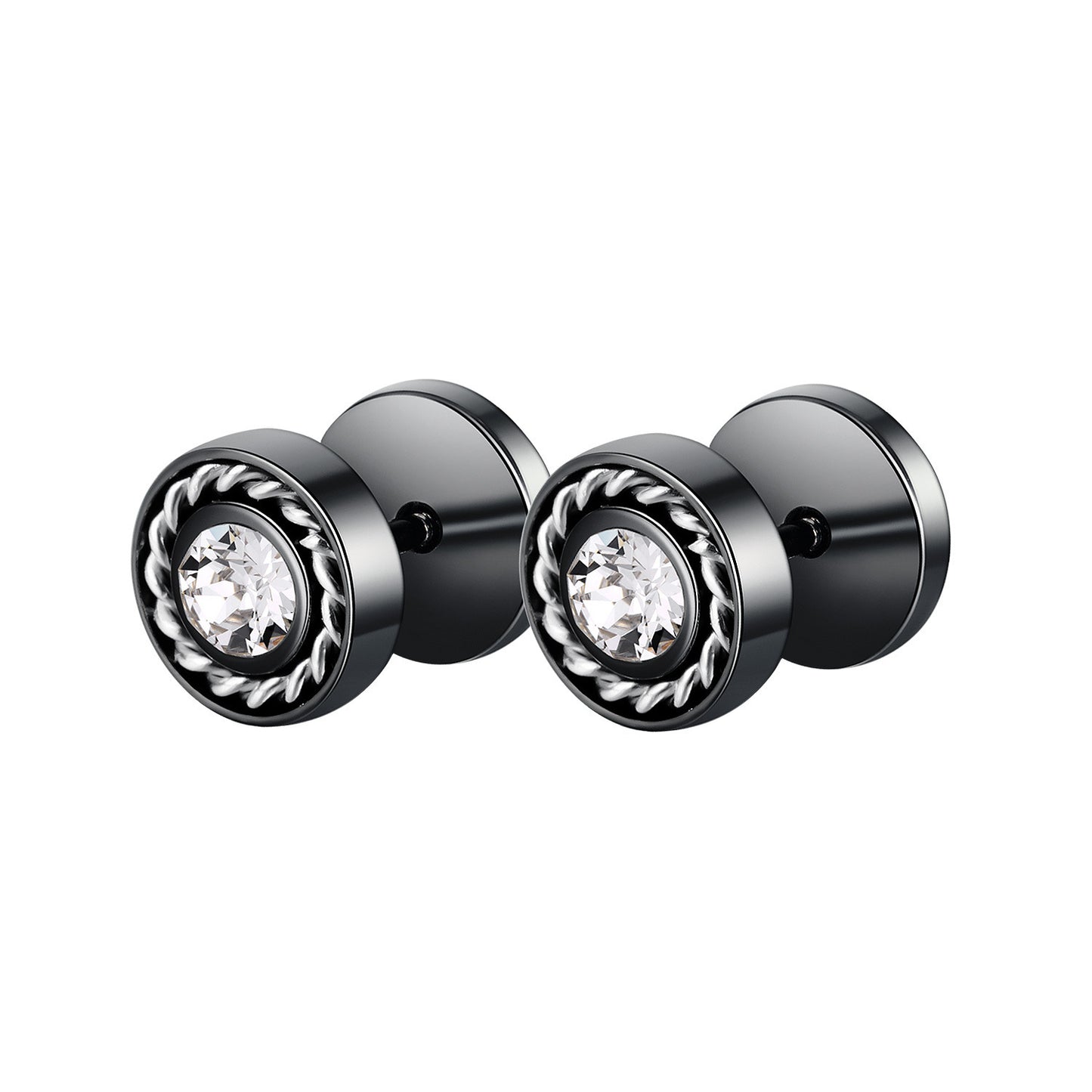 Personality Simple Titanium Steel Ear Round Earrings