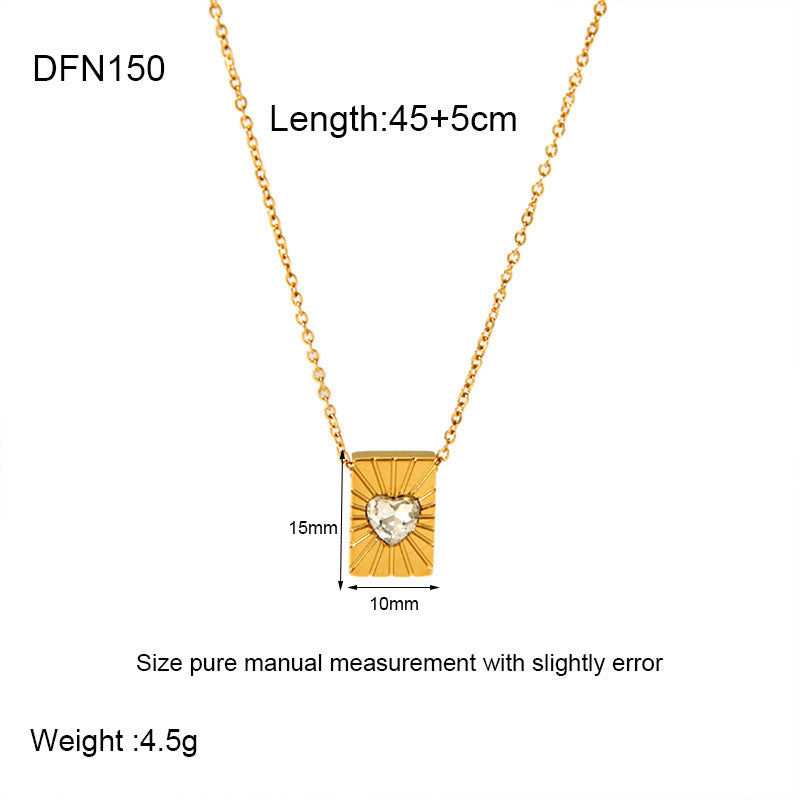 Women's Stainless Steel Heart Shell Palm Tree Necklaces