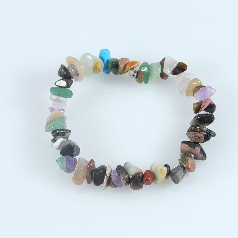 Natural Colorful Gravel Irregular Hand-woven Stretch Bracelets
