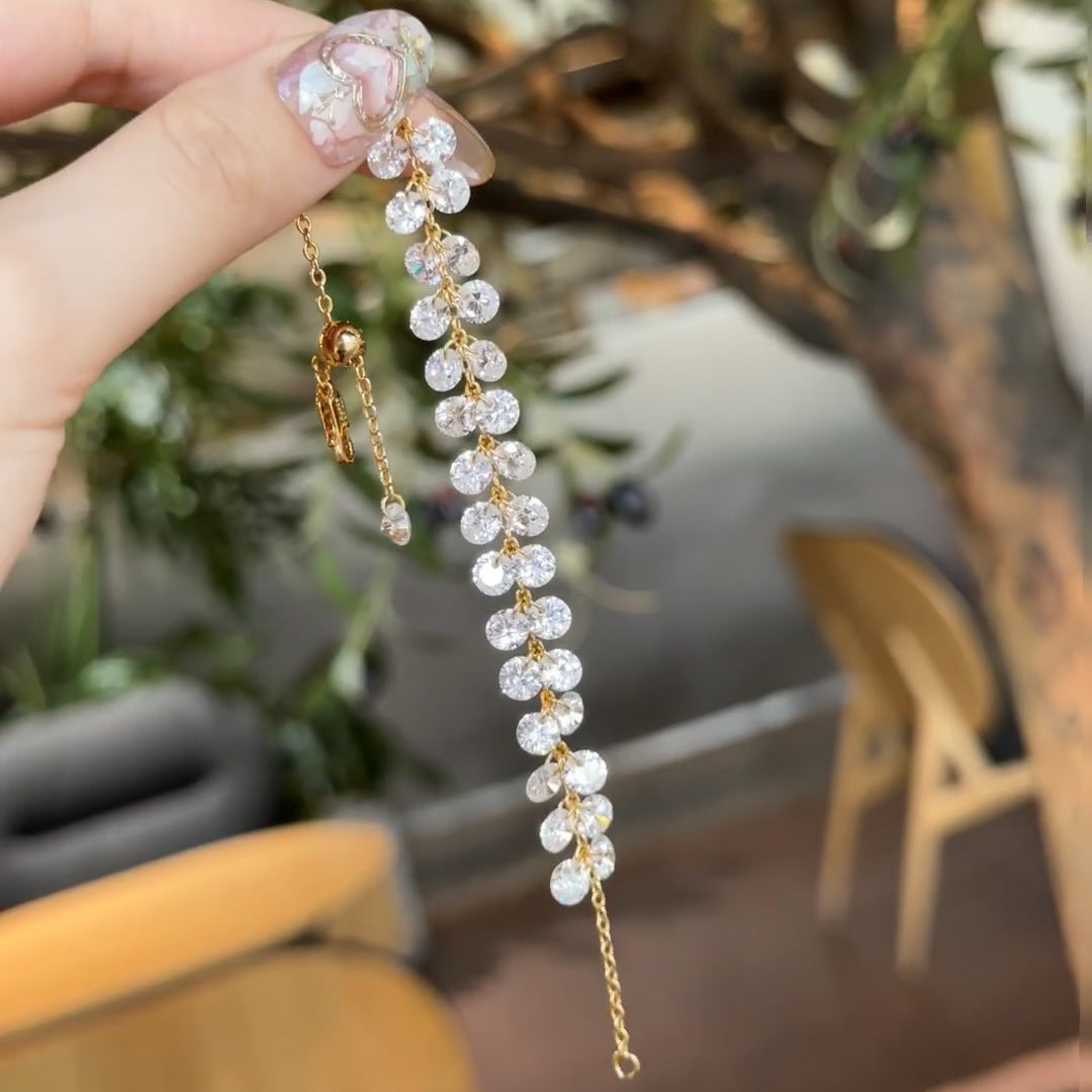 Crystal Grape Tear Broken Tassel Cold Bracelets