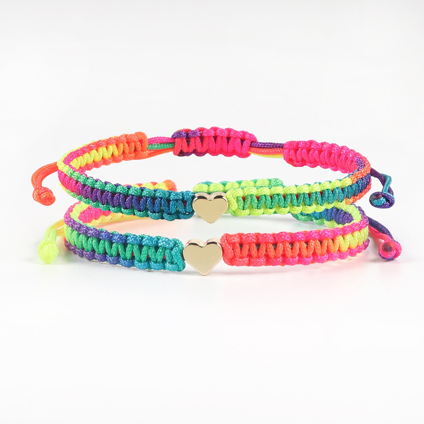 Heart Compass Double Hanging Lettering Colorful Ropes Bracelets