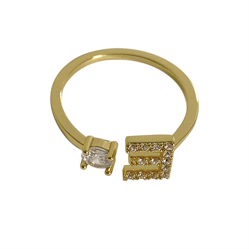 Women's Personalized Letters Niche Design Open Light Luxury Rings