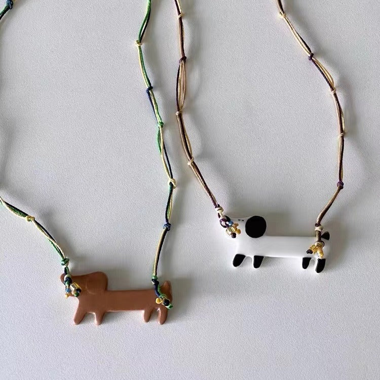 Personalized Brown Unique Design Black White Necklaces
