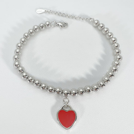 Love Heart-shaped Epoxy Heart Navy Blue Bracelets