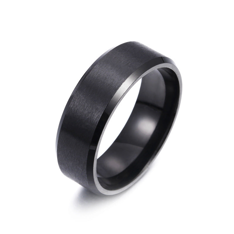 Men's Classic Ornament Electroplated Black Combination Stainless Rings