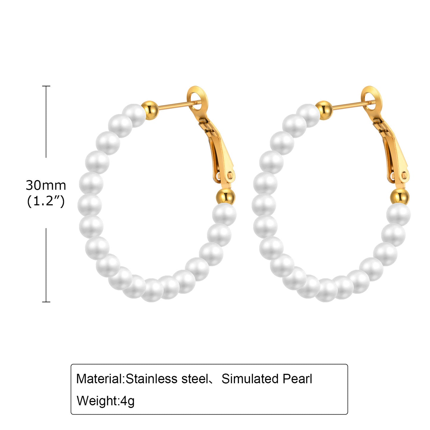 Women's Ornament Imitation Pearl Shaped Ear Titanium Earrings
