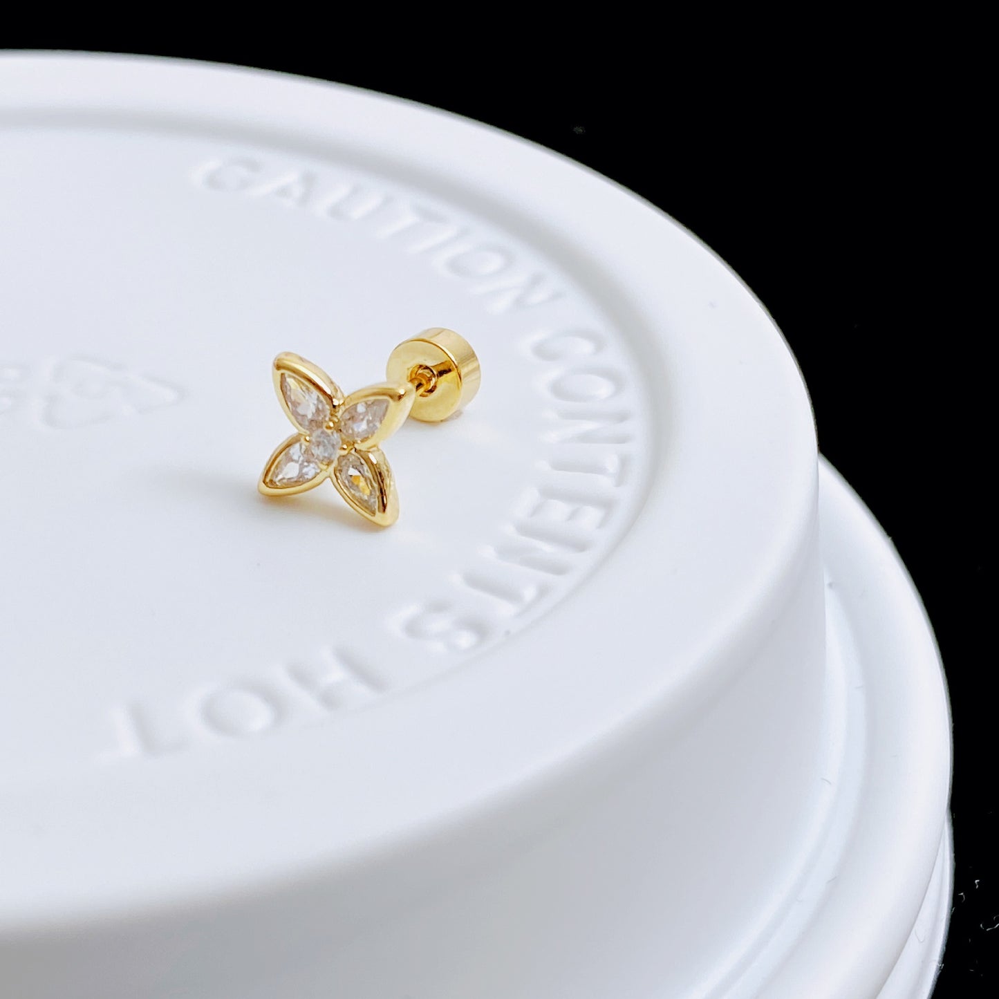 Exquisite Micro Inlaid Zircon Screw Ear Earrings