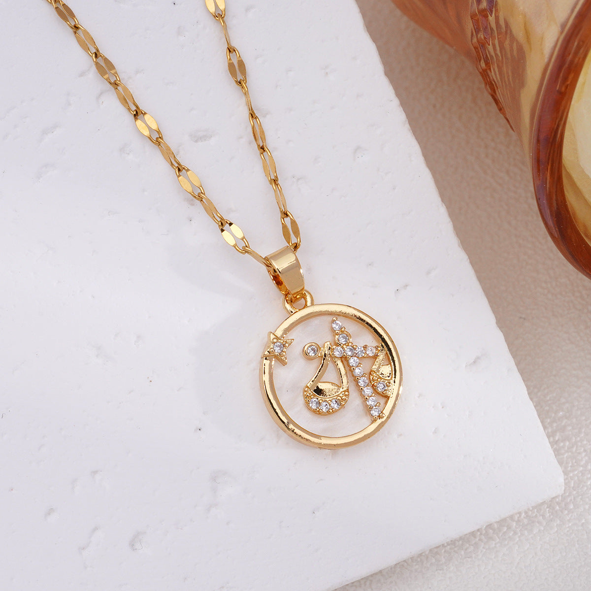 Women's Fashion Twee Constellations Design High-grade Real Gold Necklaces