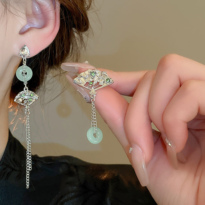 Women's Chinese Style Series Fan Han Clothing Earrings