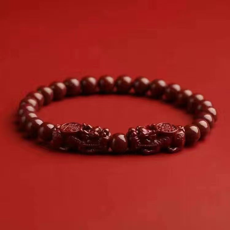 Men's Cinnabar Life Purple Gold Sand Buddha Bracelets