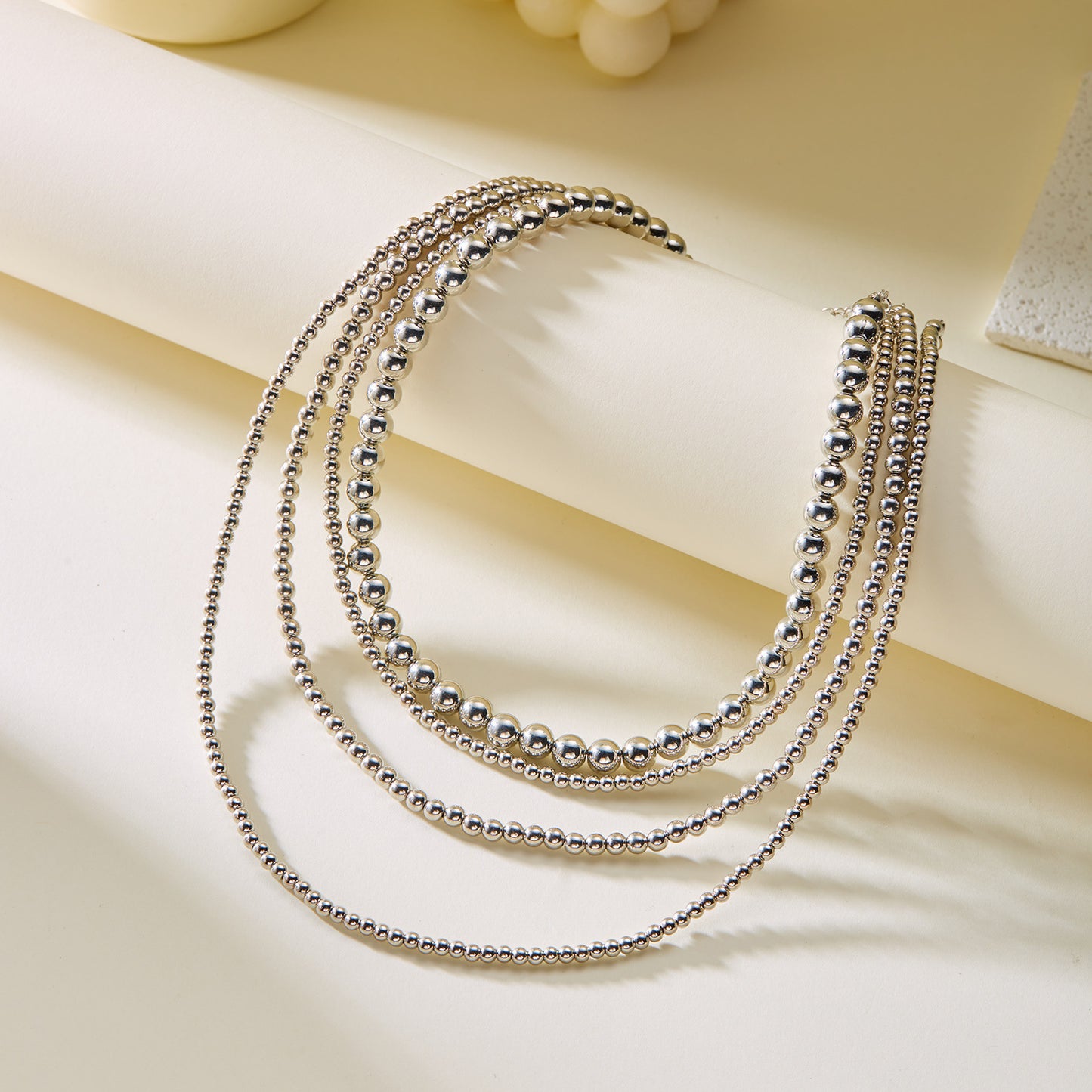 Twin Personality Size Round Beads String Necklaces