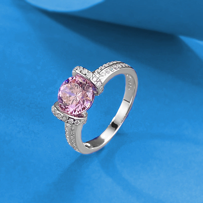 Inlaid Pa Pink Exquisite Sweet Princess Rings