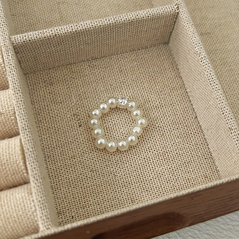 Beads Niche Design Advanced Finger Light Luxury Rings