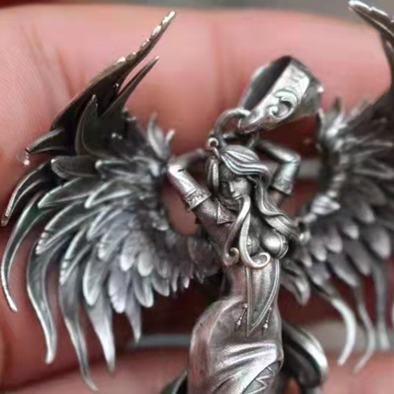 Women's & Men's Evil Spirit Angel Vintage Sier Jewelry Necklaces