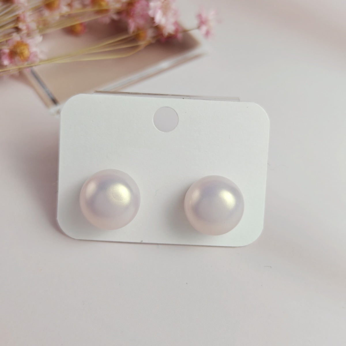 Women's Pearl White Champagne Vintage Steamed Bread Earrings