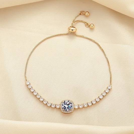 Women's Champagne Gold Zircon Temperament Wild Pull Bracelets