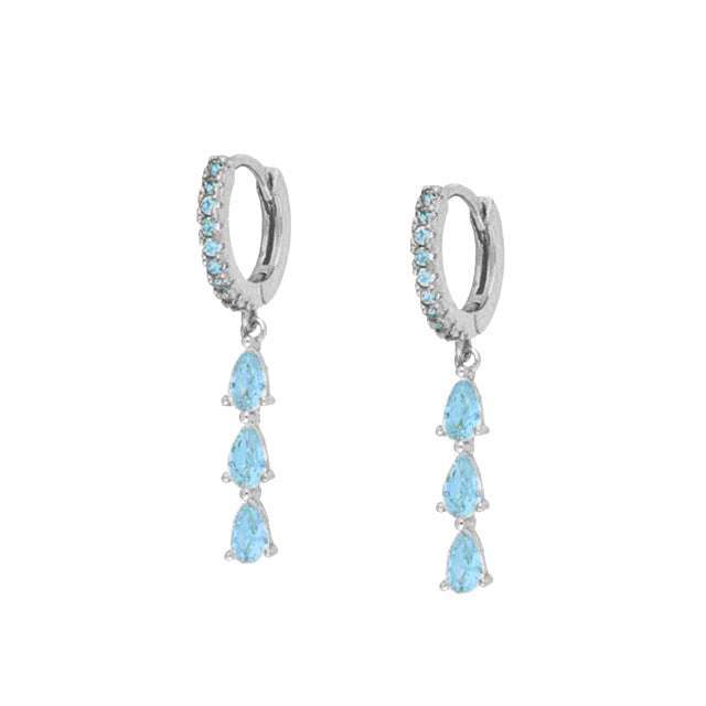 Stylish Water Drop Shaped Tassel Female Color Earrings