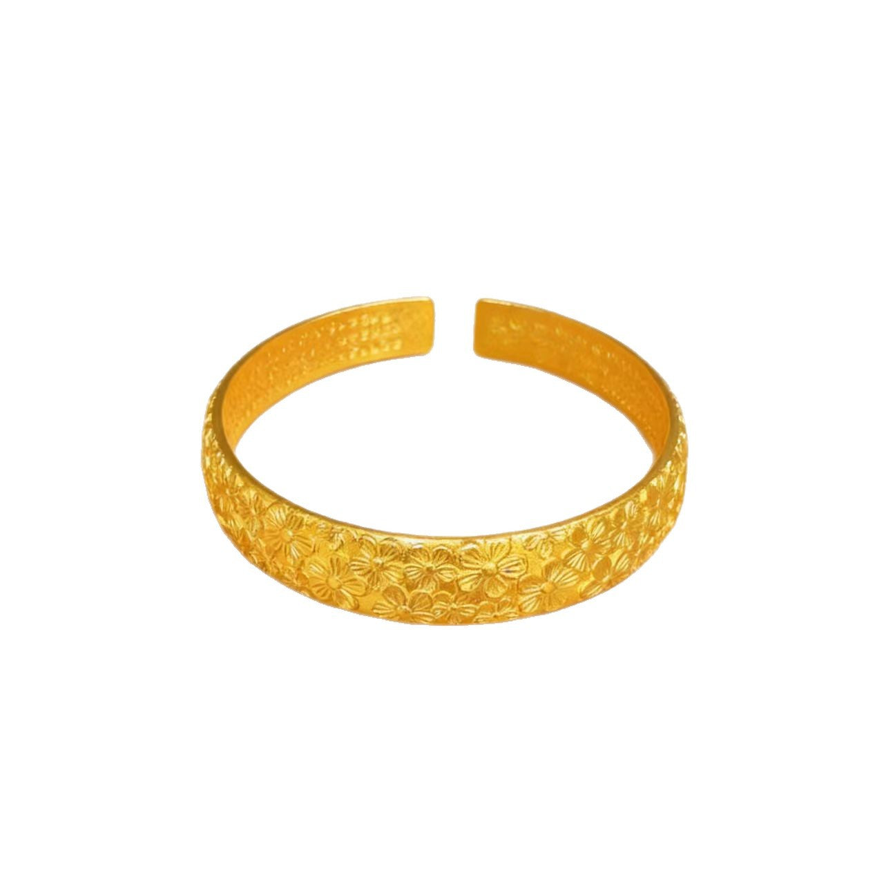 Gold Shop Flowers Heart Sutra Chinese Style Open Bracelet