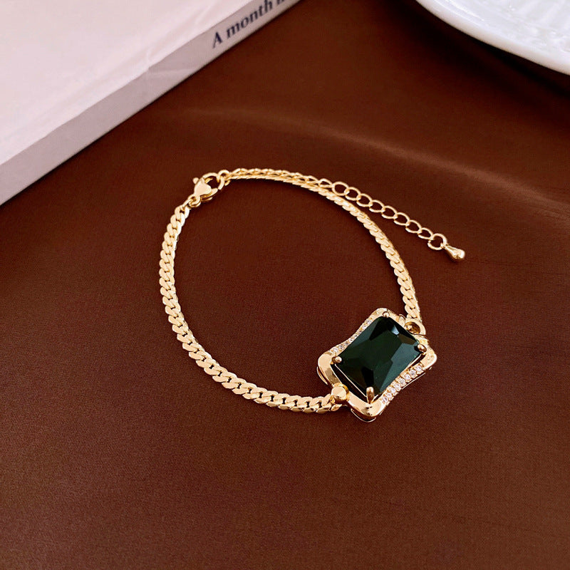 Women's Gold Electroplated Zircon Sun Heart Niche Bracelets