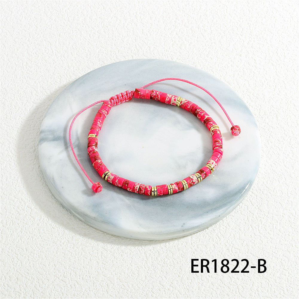 Barrel Beads Braided Rope Colorful Simple Fashion Bracelets
