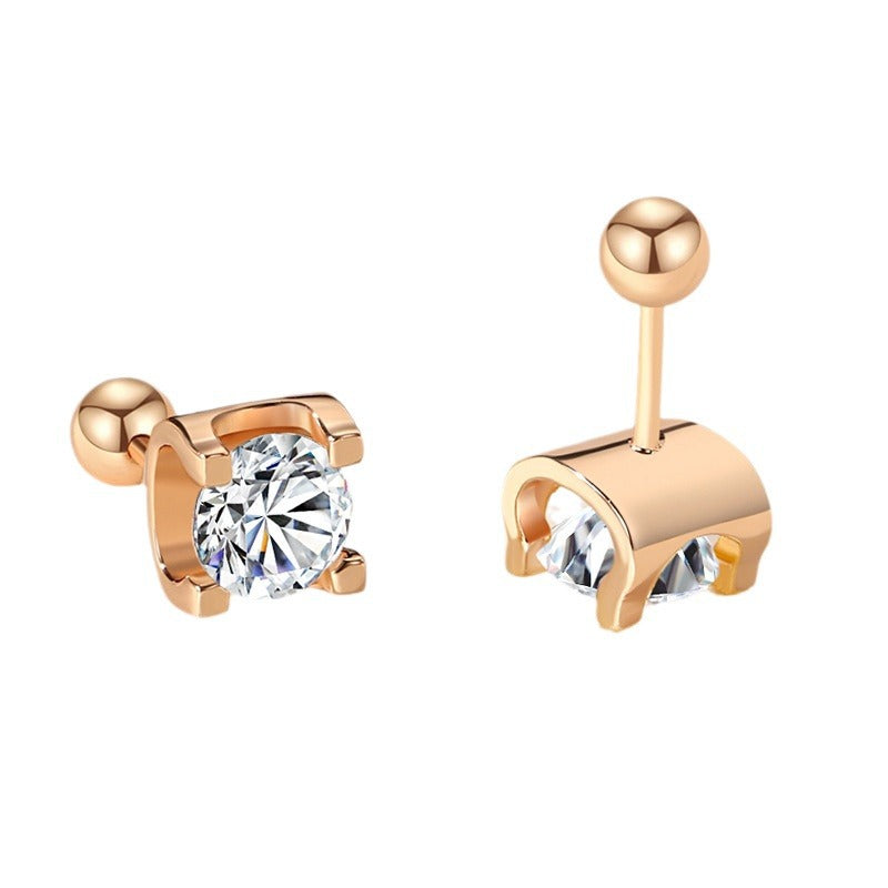Women's Sterling Sier Rose Gold Cow Head Earrings