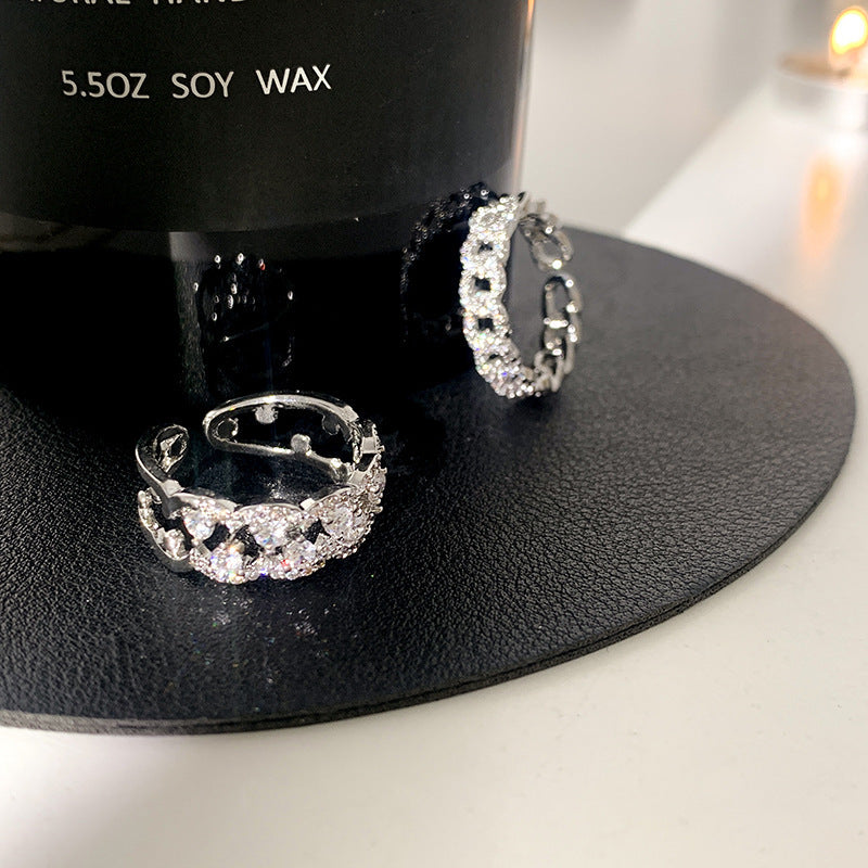 Design Shiny Diamond Female Cold Style Rings