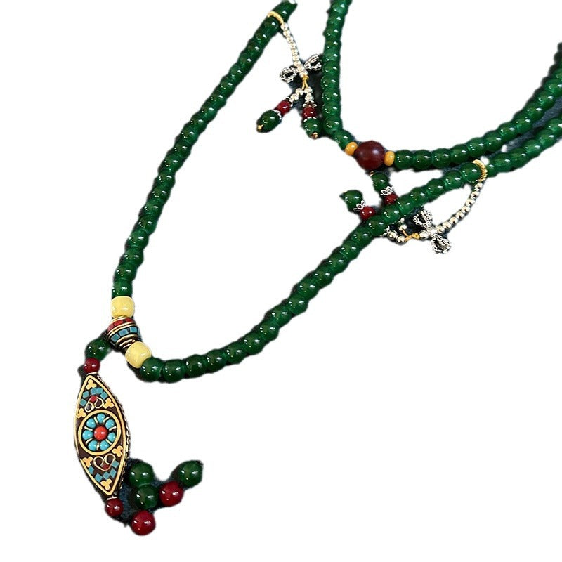 Style Agate Bead With Long Sweater Necklaces