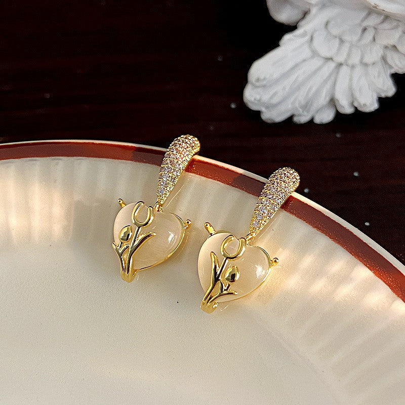 Lux Fashion Micro Inlaid Zircon Butterfly Long Earrings