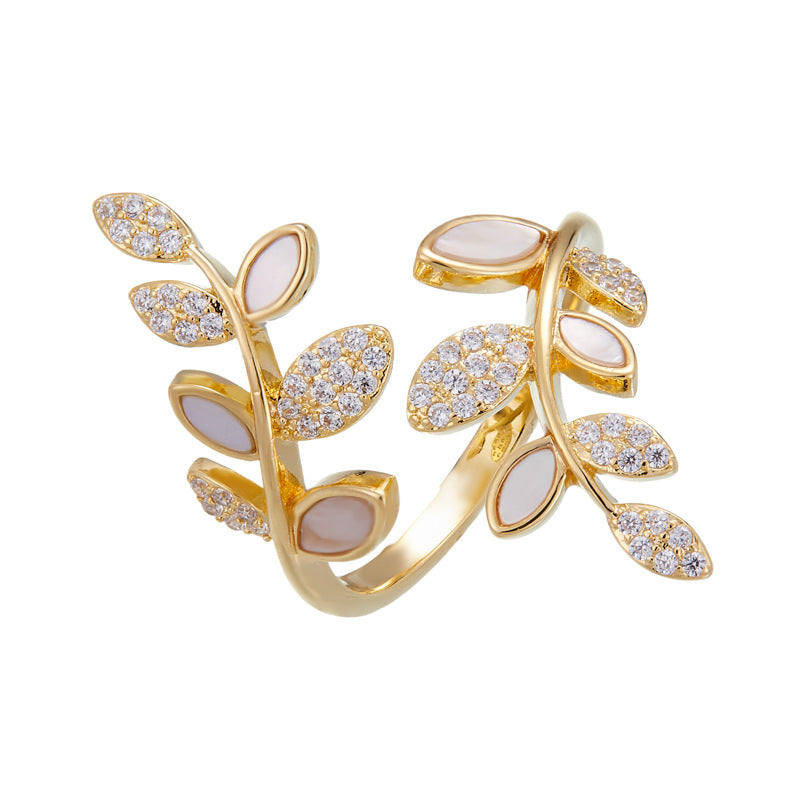 Natural Shell Wheat Open Niche Unique High-grade Index Finger Light Ring
