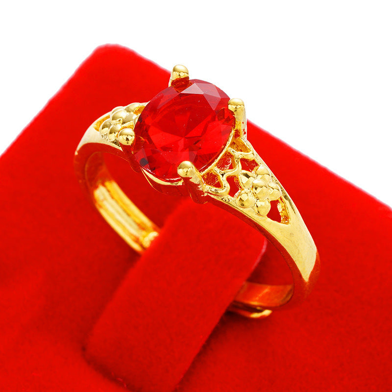 Women's Imitation Diamond Colored Gemstone No Color Rings