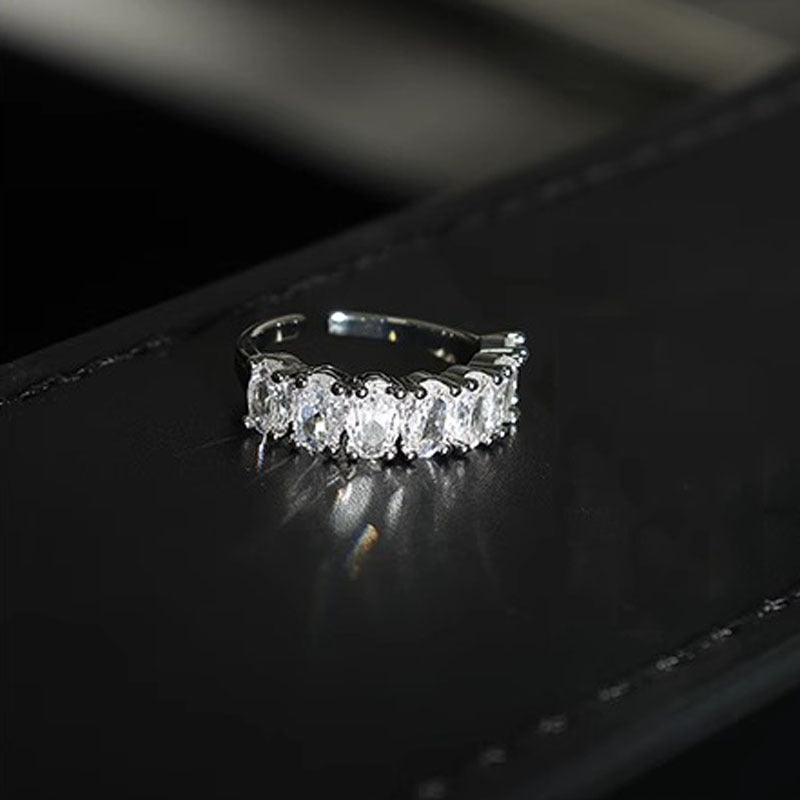 Female Adjustable Advanced Full Rhinestone Zircon Rings
