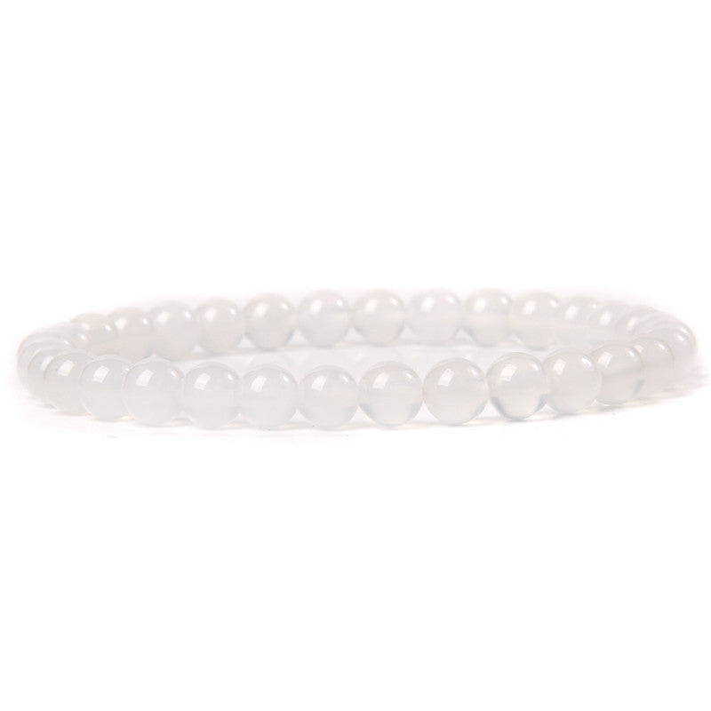 Women's & Men's Single Circle Beaded Natural Agate Stone Bracelets