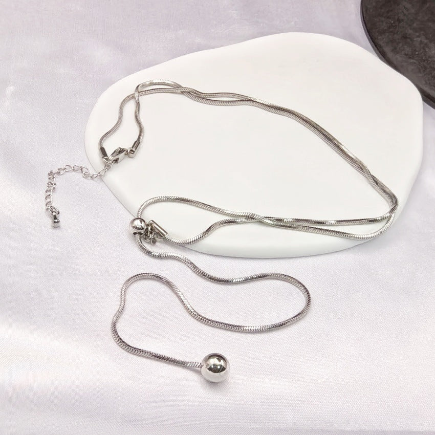 Ornament Sweater Fashionable Titanium Steel Square Snake Necklaces