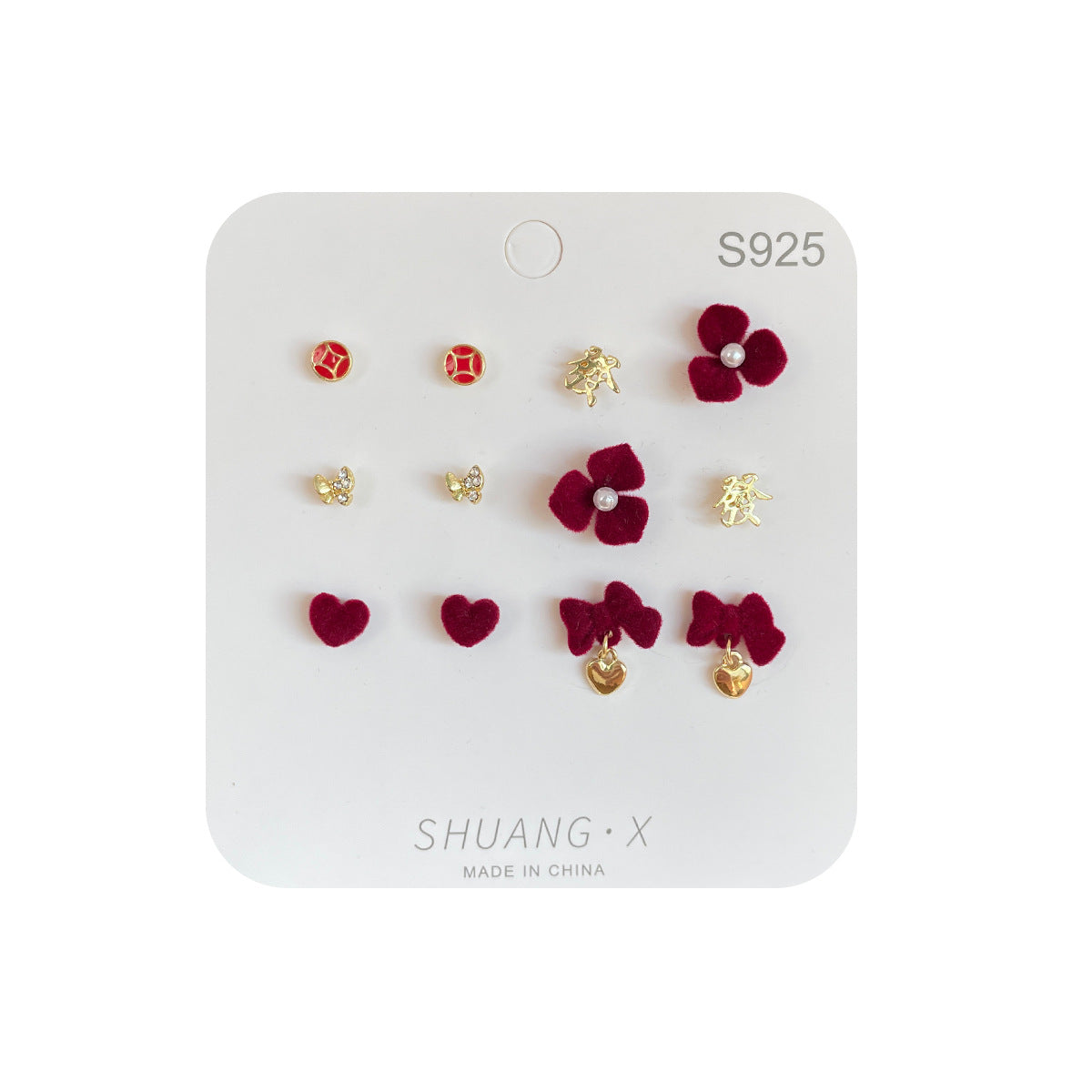 Earings Set Female Sier Needle Fairy Butterfly Niche Rings