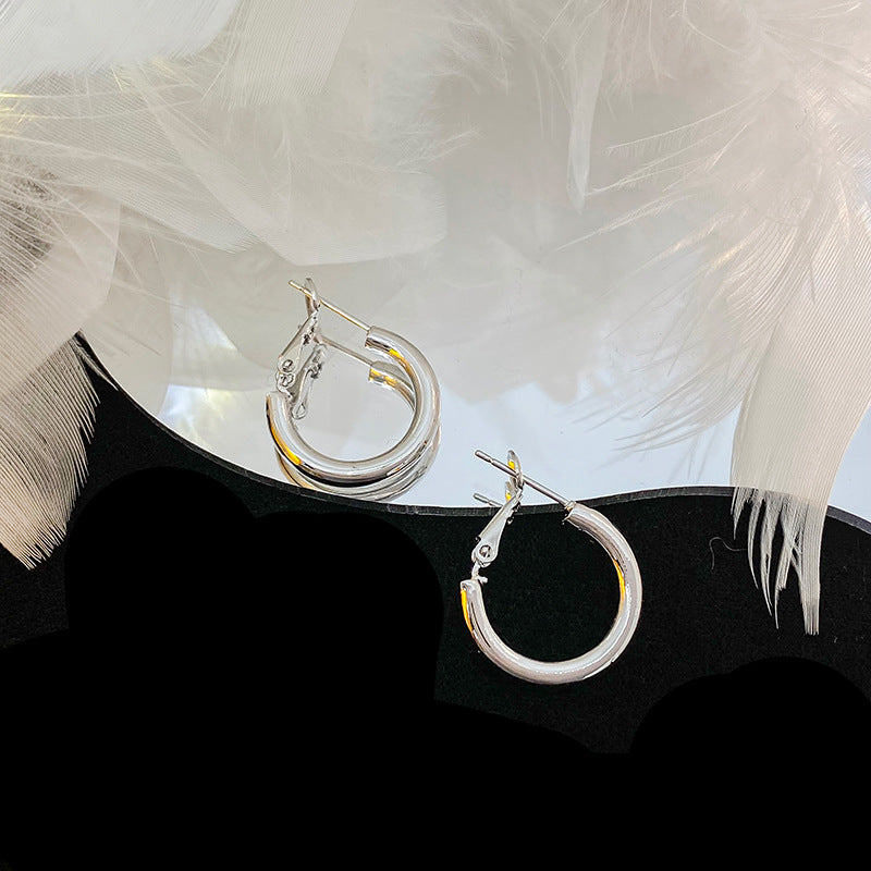 Women's Sier Simple Elegant Fashionable High-grade Niche Earrings
