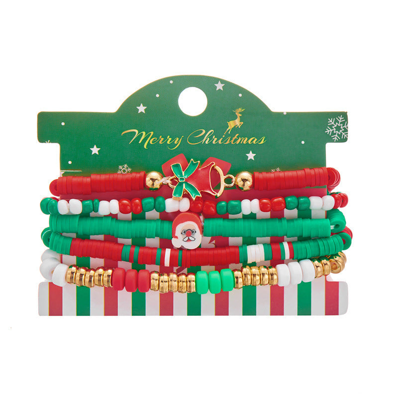 Suit Tree Snowflake Set Polymer Clay Bracelets