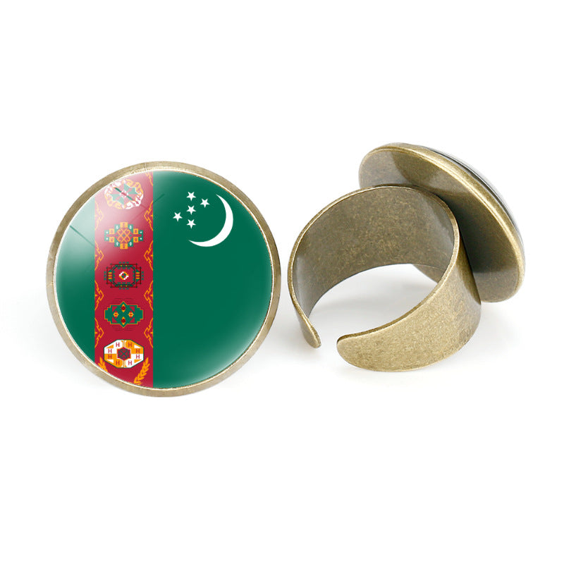 Asian Flags Vintage Open Bahrain Turkey Rings