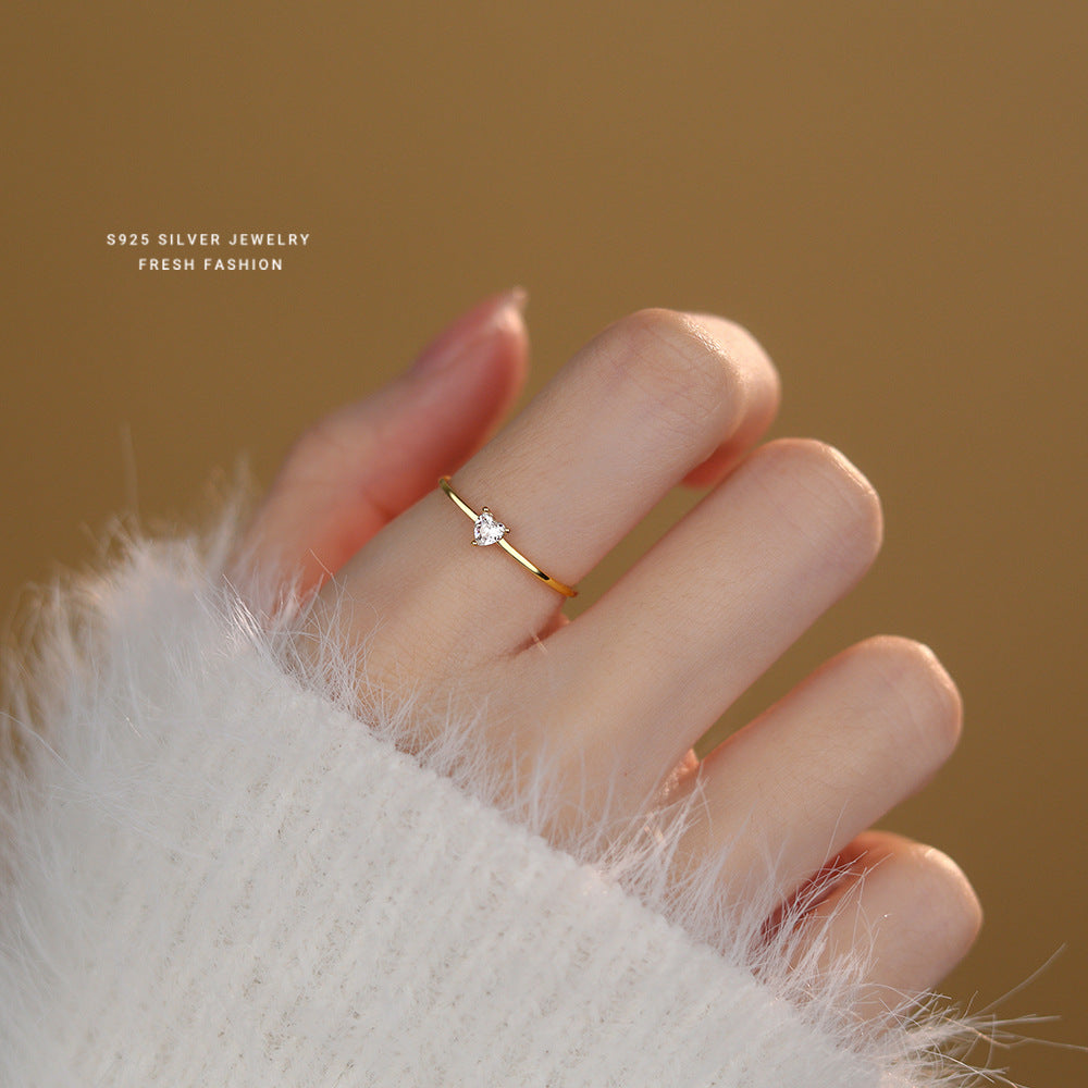 Loving Heart In Sterling Sier White Rings